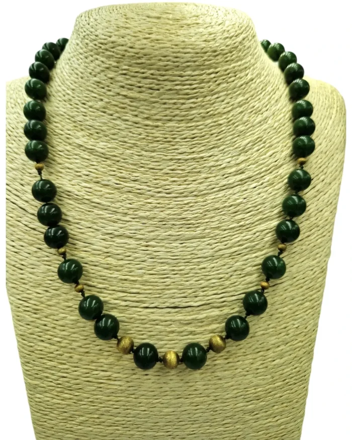 Κολιέ με jade και χρυσό 14K vintage - Image 1
