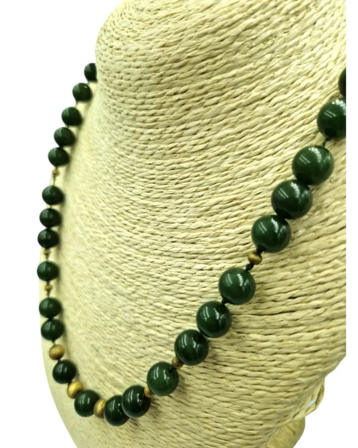 Κολιέ με jade και χρυσό 14K vintage - Image 2