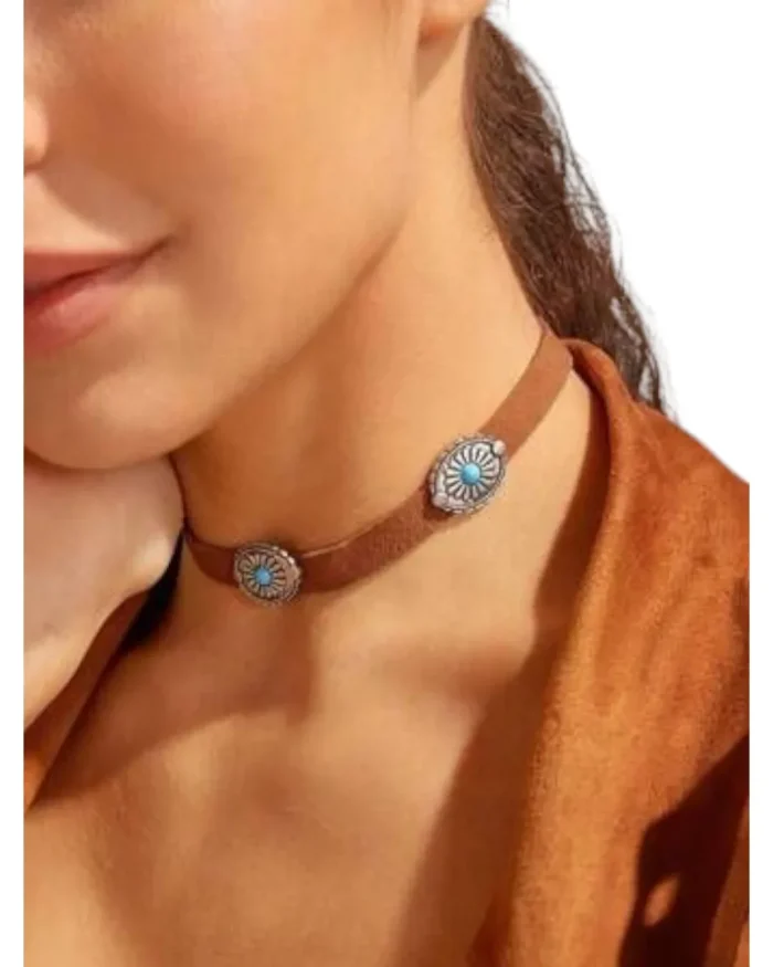 Κολιέ choker δερμάτινο boho - Image 1