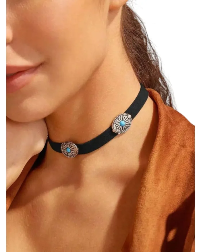 Κολιέ choker δερμάτινο boho - Image 2