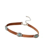 Κολιέ choker δερμάτινο boho - Image 3