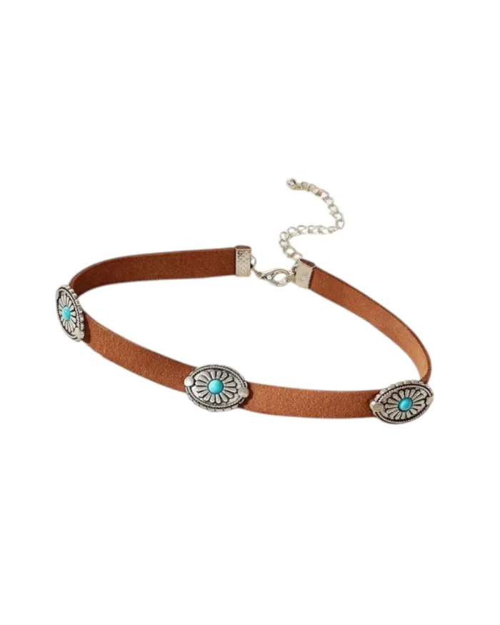 Κολιέ choker δερμάτινο boho - Image 3