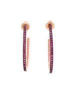 Σκουλαρίκια κρίκοι ασημένια-επιχρυσωμένα με ζιργκόν - Image 2