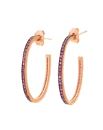 Σκουλαρίκια κρίκοι ασημένια-επιχρυσωμένα με ζιργκόν