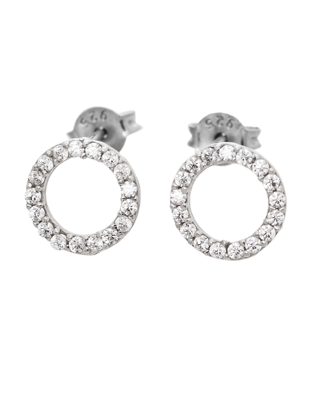 AN22232c Σκουλαρίκια ασημένια με ζιργκόν - Image 1