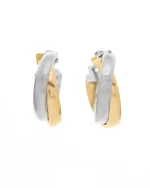 Σκουλαρίκια κρίκοι ασημένια-επιχρυσωμένα