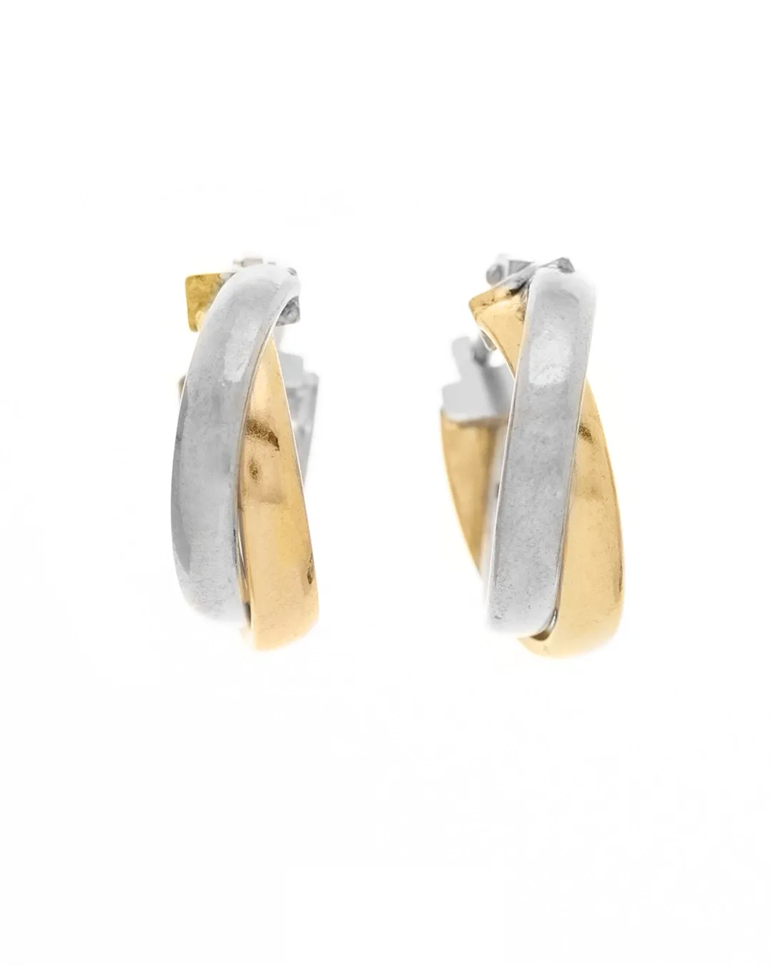 AN22242a.webp Σκουλαρίκια κρίκοι ασημένια-επιχρυσωμένα - Image 1