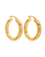 Σκουλαρίκια κρίκοι ασημένια-επιχρυσωμένα - Image 2