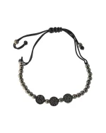 Βραχιόλι χειροποίητο μακραμέ με ασήμι- ζιργκόν και αιματίτες - Image 2