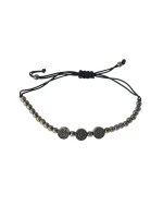 Βραχιόλι χειροποίητο μακραμέ με ασήμι- ζιργκόν και αιματίτες