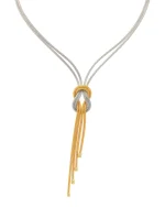 Κολιέ ασημένιο-επιχρυσωμένο mesh