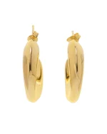 Σκουλαρίκια κρίκοι ασημένια-επιχρυσωμένα - Image 2