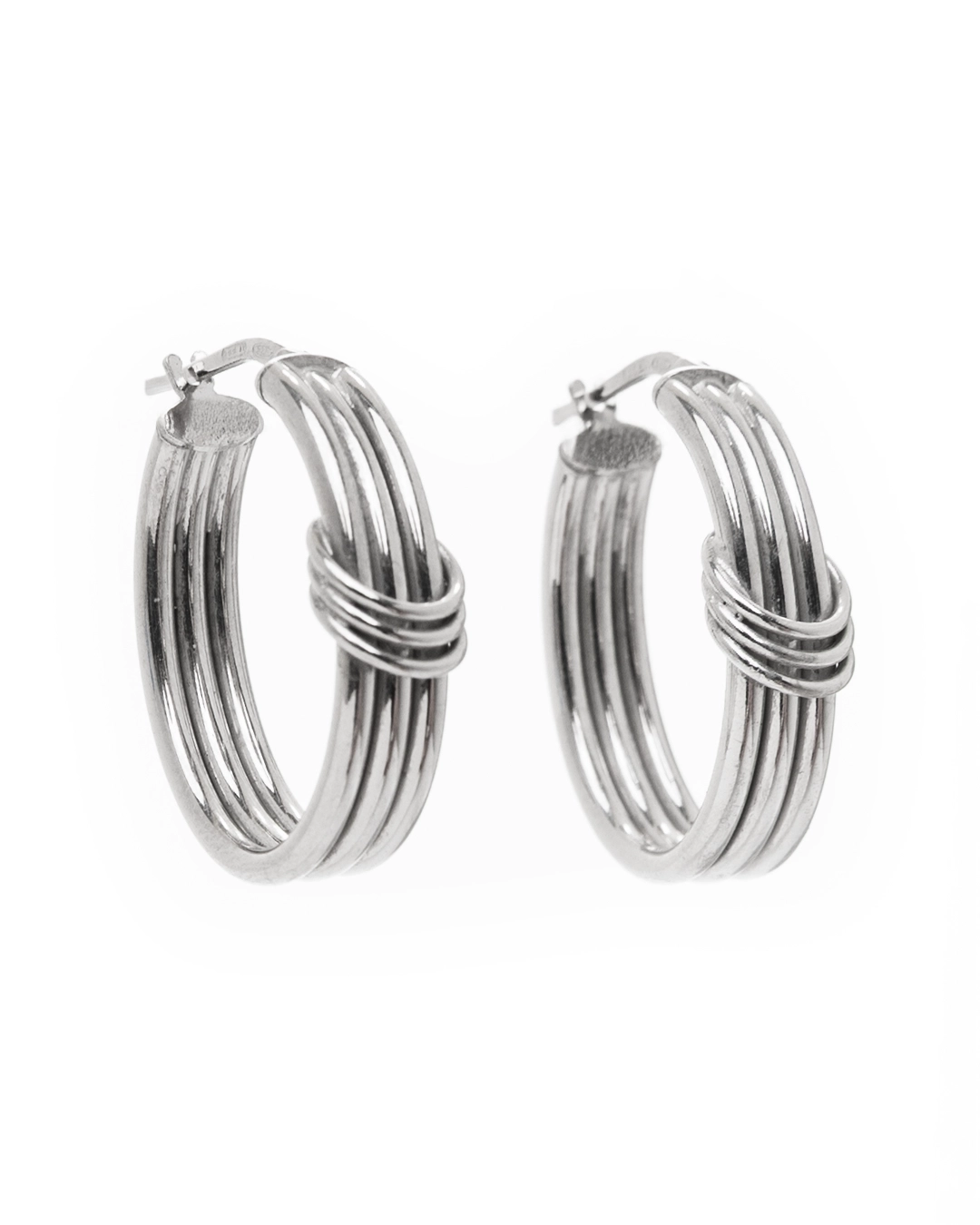 AN22293b Σκουλαρίκια κρίκοι ασημένιοι - Image 1