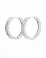 Σκουλαρίκια κρίκοι ασημένια με ζιργκόν