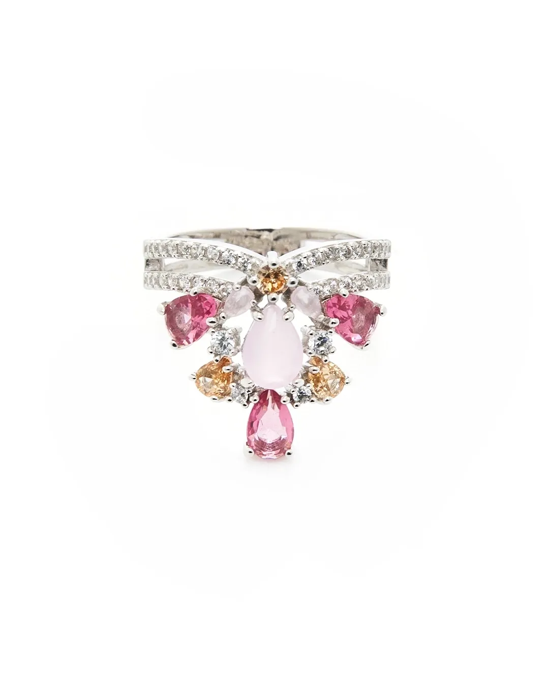 AN22309b.webp Δαχτυλίδι ασημένιο με ζιργκόν και τοπάζ - Image 1