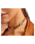 Κολιέ choker δερμάτινο boho