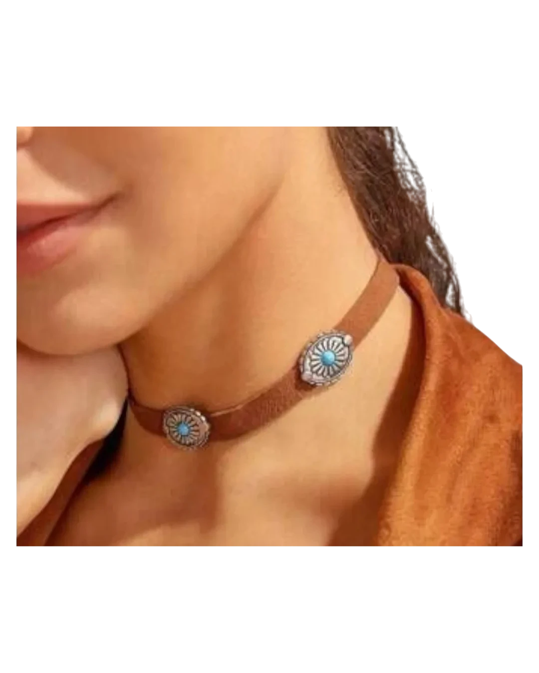 an.22057 Κολιέ choker δερμάτινο boho - Image 1