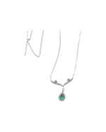 Κολιέ ασημένιο με ζιργκόν - Image 2