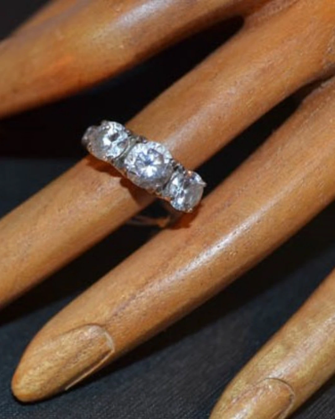 -1100 Δαχτυλίδι vintage ασημένιο μέ ζιργκόν(βέρα) - Image 1