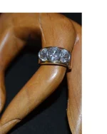 Δαχτυλίδι ασημένιο μέ χρυσό 18Κ καί ζιρκόν vintage - Image 2