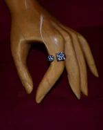 Δαχτυλίδι ασημένιο-επιχρυσωμένο μέ πολύχρωμα ζιρκόν - Image 3