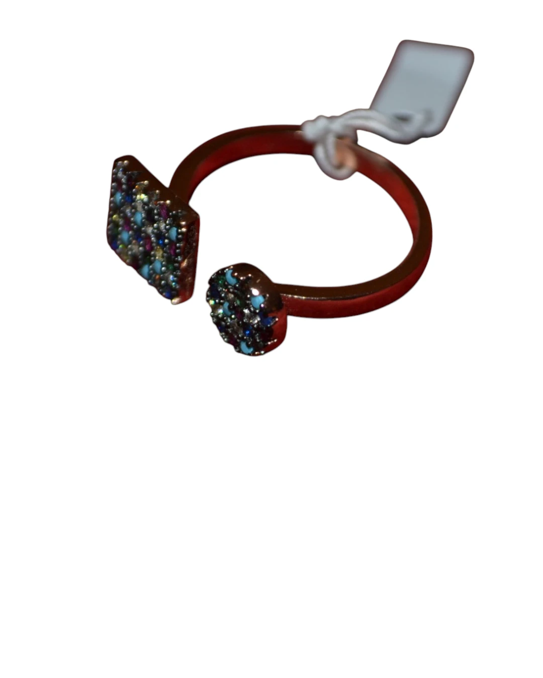 an.1449 Δαχτυλίδι ασημένιο-επιχρυσωμένο μέ πολύχρωμα ζιρκόν - Image 1