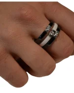 Δαχτυλίδι ceramic μέ ασήμι και ζιρκόν
