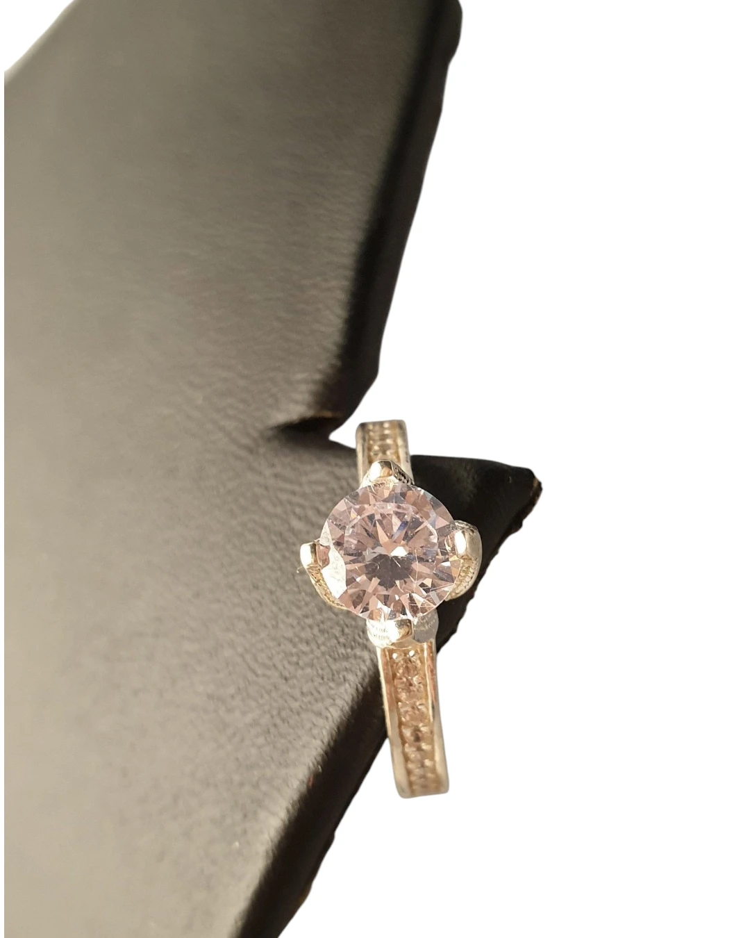 an.1897 (1) Δαχτυλίδι ασημένιο μέ ζιρκόν “μονόπετρο” - Image 1