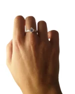 Δαχτυλίδι ασημένιο μέ ζιρκόν “μονόπετρο” - Image 2