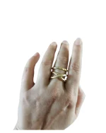 Δαχτυλίδι χειροποίητο επίχρυσο σφυρήλατο - Image 3