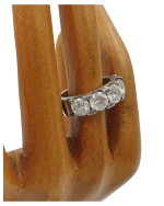 Δαχτυλίδι ασημένιο μισόβερο με ζιρκόν vintage - Image 2