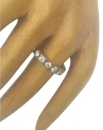 Δαχτυλίδι ασημένιο μέ ζιρκόν βέρα ολόκληρη vintage