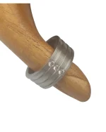 Δαχτυλίδι unisex ατσάλινο μέ κρύσταλλα - Image 2