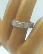 Δαχτυλίδι unisex ατσάλινο μέ κρύσταλλο - Image 3