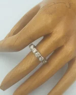 Δαχτυλίδι ασημένιο μέ ζιρκόν μισόβερο vintage