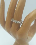 Δαχτυλίδι ασημένιο μέ ζιρκόν μισόβερο vintage - Image 2