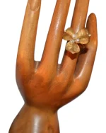 Δαχτυλίδι ασημένιο-επιχρυσωμένο χειροποίητο μέ μαργαριταράκια vintage