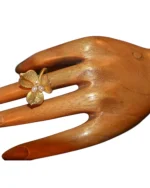 Δαχτυλίδι ασημένιο-επιχρυσωμένο χειροποίητο μέ μαργαριταράκια vintage - Image 2