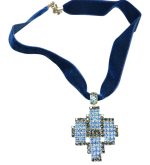 Κολιέ-μενταγιόν ασημένιο μέ ζιρκόν vintage - Image 2