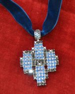 Κολιέ-μενταγιόν ασημένιο μέ ζιρκόν vintage - Image 3