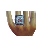 Δαχτυλίδι ασημένιο μέ ζιρκόν vintage - Image 2