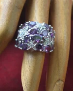 Δαχτυλίδι ασημένιο μέ αμέθυστο και ζιρκόν vintage