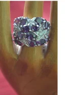 Δαχτυλίδι ασημένιο μέ αμέθυστο και ζιρκόν vintage - Image 2