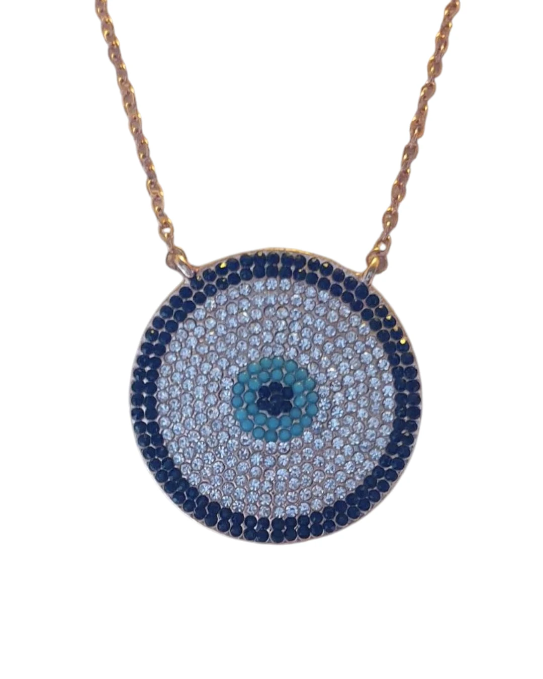 an.1203 Κολιέ-μενταγιόν μέ χάνδρες και κρύσταλλα - Image 1