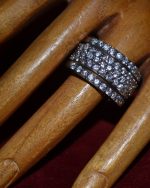 Δαχτυλίδι ασημένιο μέ ζιρκόν σέ 5 σειρές vintage