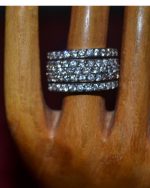 Δαχτυλίδι ασημένιο μέ ζιρκόν σέ 5 σειρές vintage - Image 2