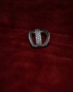 Δαχτυλίδι ασημένιο μέ ζιρκόν σέ 5 σειρές vintage - Image 3