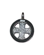 Μενταγιόν ασημένιο σταυρός μέ ζιρκόν vintage