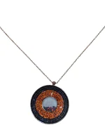 Μενταγιόν ασημένιο-επιχρυσωμένο μέ ζιρκόν