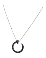 Κολιέ-μενταγιόν ασημένιο-επιχρυσωμένο με μαύρα ζιρκόν